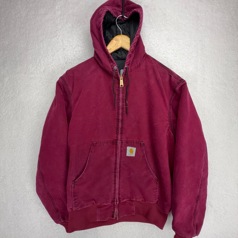 Carhartt Active Jacket Nylon Lined Mens‎ Medium JQ281 Ruby Maroon